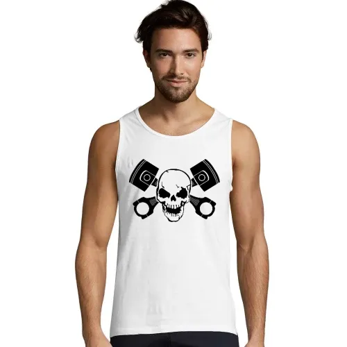 Totenschädel mit Motorkolben Männer T-Shirt