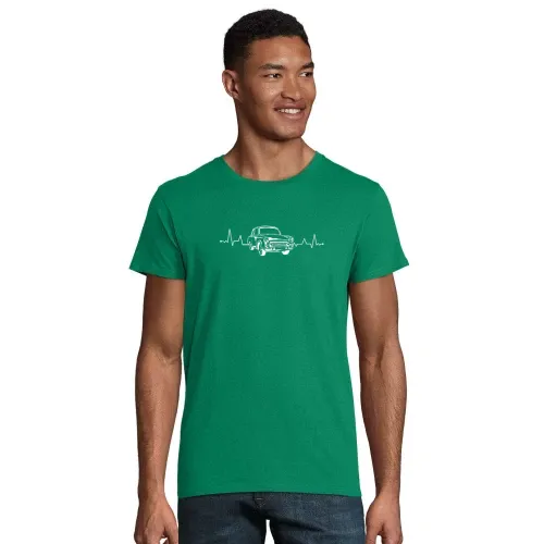 Trabi Herzschlag - DDR Fahrzeug Ossi Pappe Puls Männer T-Shirt