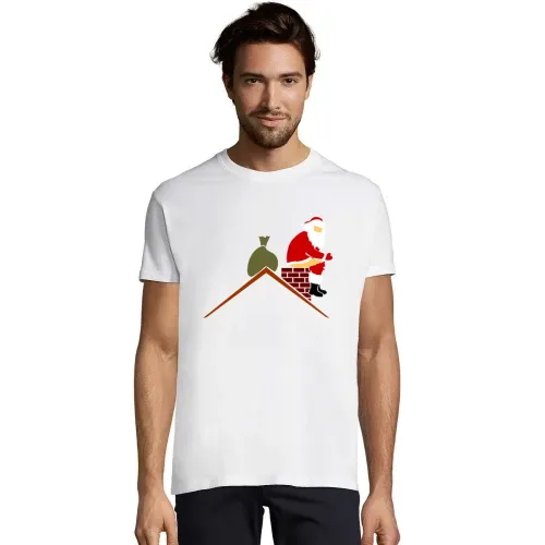 Weihnachtsmann kackt in Schornstein in Farbe T-Shirt Männer Imperial