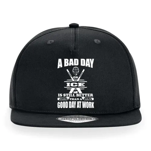 A Bad Day On Ice Eishockey Ice Hockey Spruch Cap Sonstig. Snapback Rapper