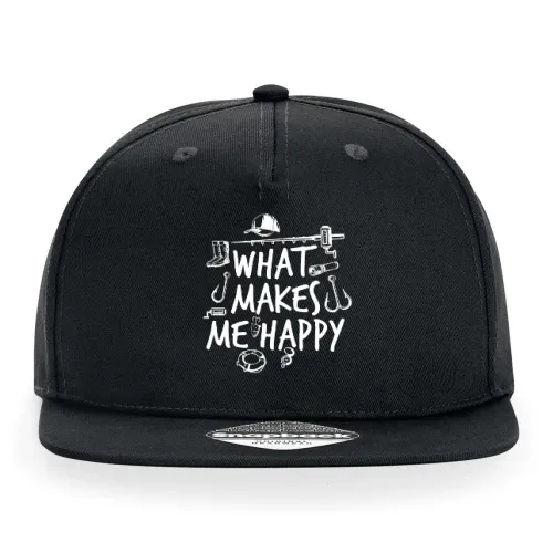 Angeln Angler Fischen Makes Me Happy Fisch Fishing Cap Sonstig. Snapback Rapper