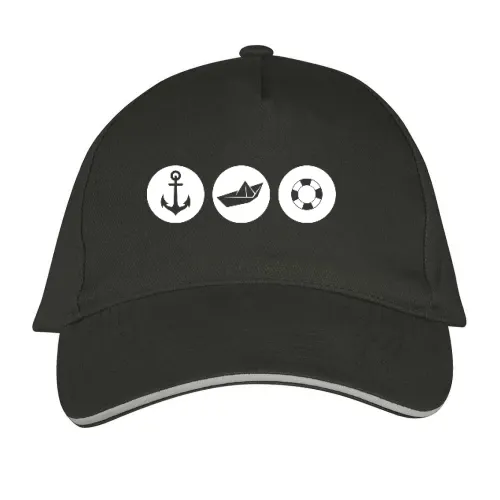 Anker Papierschiff Rettungsring Cap Sonstig. Long Beach