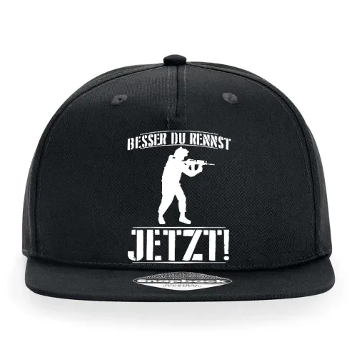 Besser Du Rennst Jetzt! - Soldatin Einsatz Motiv Cap Sonstig. Snapback Rapper