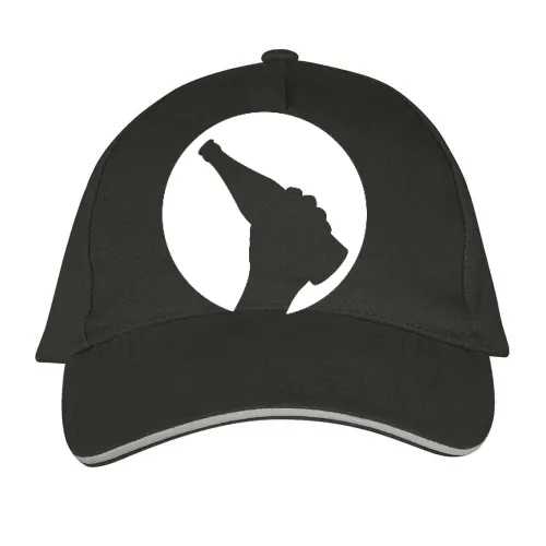 Biermond mit einer Bierflasche in der Hand Sonstig. Cap