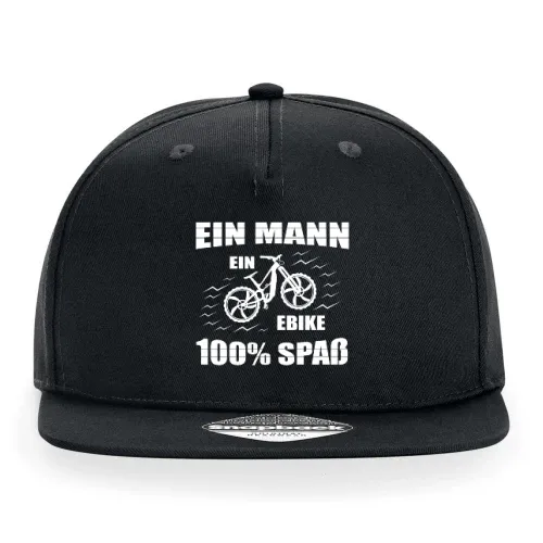 Ein Mann Ein E-Bike 100% Spaß Mountainbike Ebiker Cap Sonstig. Snapback Rapper