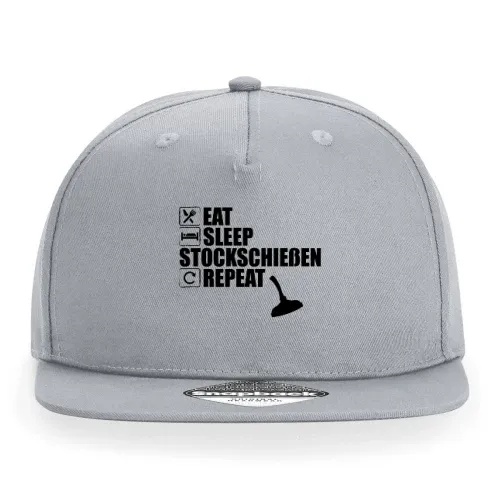 Eisstockschießen Eat Sleep Stockschießen Repeat Cap Sonstig. Snapback Rapper