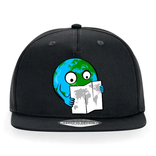 Erde schaut sich ein Karte an Cap Sonstig. Snapback Rapper