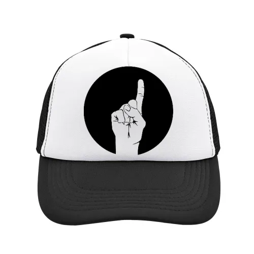 erhobener Zeigefinger im Kreis Sonstig. Cap