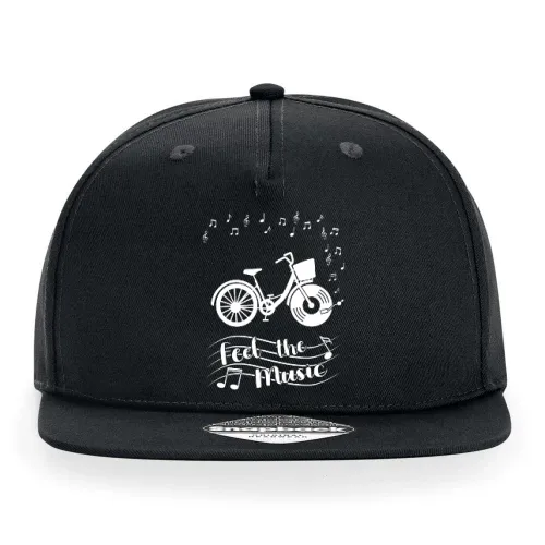 Feel The Music Fahrrad mit Vinyl Schallplatte Cap Sonstig. Snapback Rapper