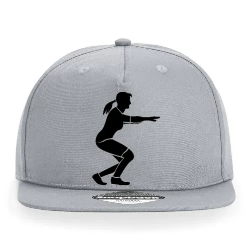 Frau bei Kniebeugen Cap Sonstig. Snapback Rapper