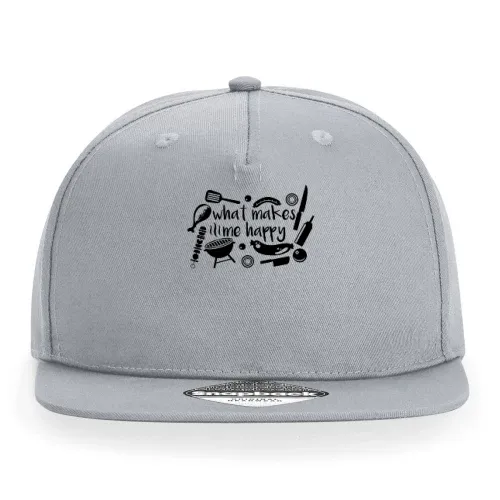 Grillmeister Grillen Griller - BBQ Makes Me Happy Cap Sonstig. Snapback Rapper