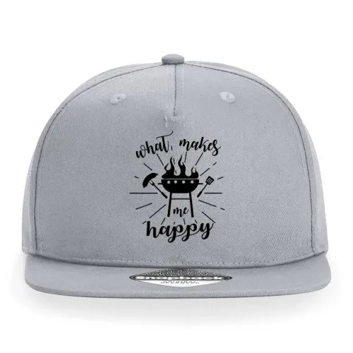 Grillmeister Grillen Griller - BBQ Makes Me Happy Cap Sonstig. Snapback Rapper