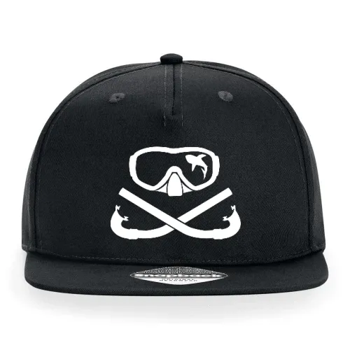Hai in Taucherbrille mit gekreuzten Schnorchel Cap Sonstig. Snapback Rapper