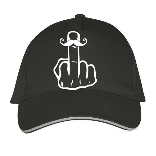 Moustache Mittelfinger Sonstig. Cap