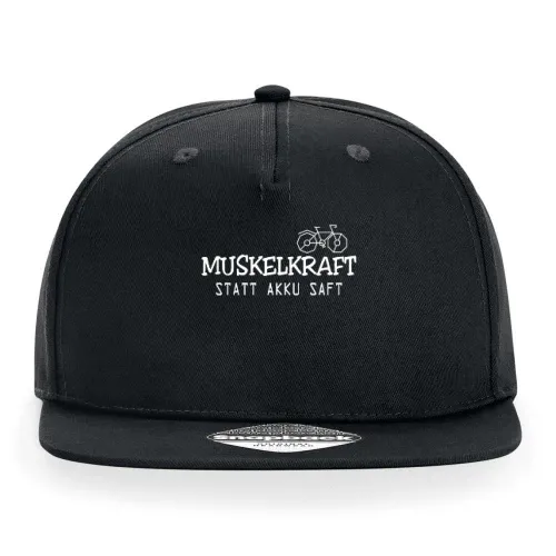 Muskelkraft statt Akku Saft Radfahrer Spruch Cap Sonstig. Snapback Rapper