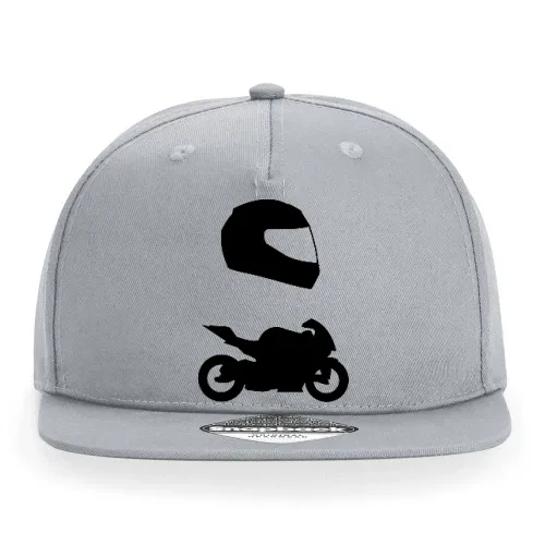 Rennmotorrad mit Helm Cap