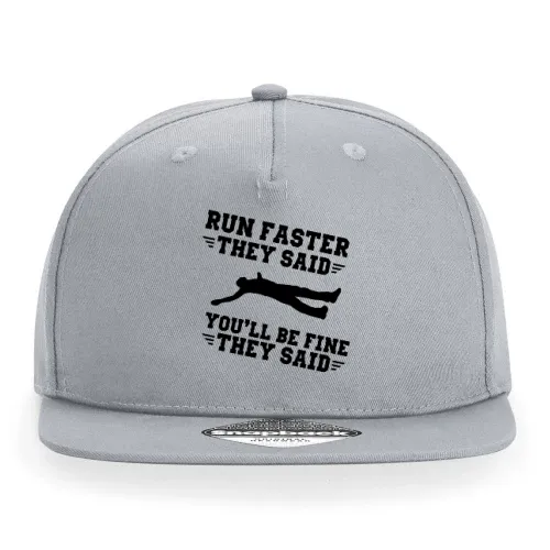 Run Faster They Said Spruch Jogging Runner Läufer Cap Sonstig. Snapback Rapper