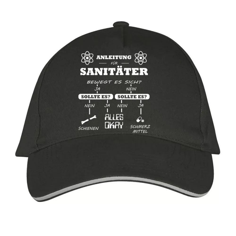  Sonstig. Cap mit Aufdruck 'Sanitäter Anleitung Notfallsanitäter Checkliste'