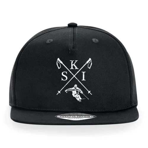 Ski Abfahrt Skistoecke Skistock Kreuz Wappen Cap Sonstig. Snapback Rapper