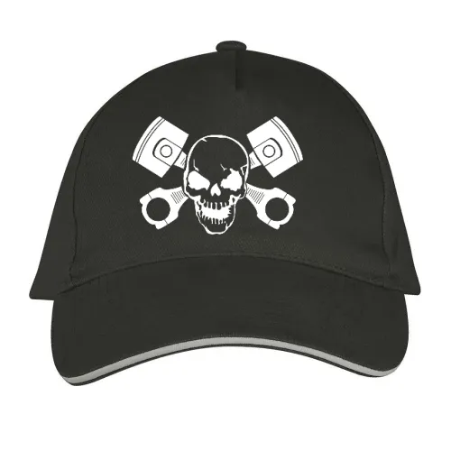 Totenschädel mit Motorkolben Sonstig. Cap