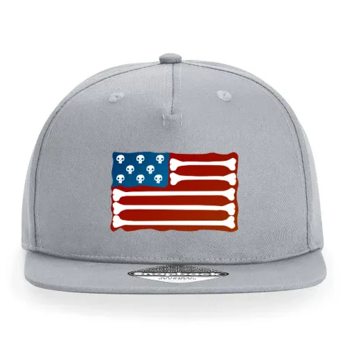 USA Fahne aus Knochen Skull Cap