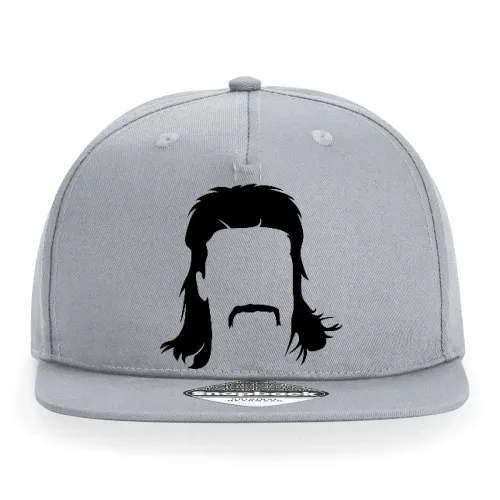 Vokuhila Frisur mit Schnautzbart Sonstig. Cap