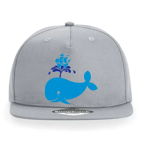 Wal mit Schiff auf Wasserfontäne Cap Sonstig. Snapback Rapper