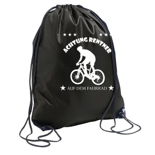 Achtung Rentner auf dem Fahrrad Rucksack Sonstig. Turnbeutel