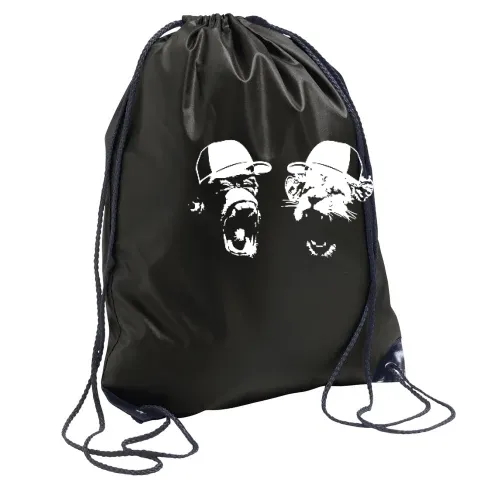 Affe und Löwe mit Basecap Rucksack Sonstig. Turnbeutel