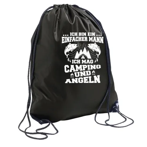 Angler Camper Angeln Camping Einfacher Mann Spruch Rucksack Sonstig. Turnbeutel