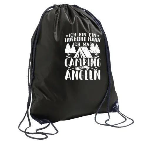 Angler Camping Einfacher Mann Spruch Camper Angeln Rucksack Sonstig. Turnbeutel