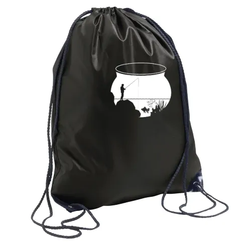 Angler im Goldfisch Glas Angeln Fischer Geschenk Rucksack Sonstig. Turnbeutel