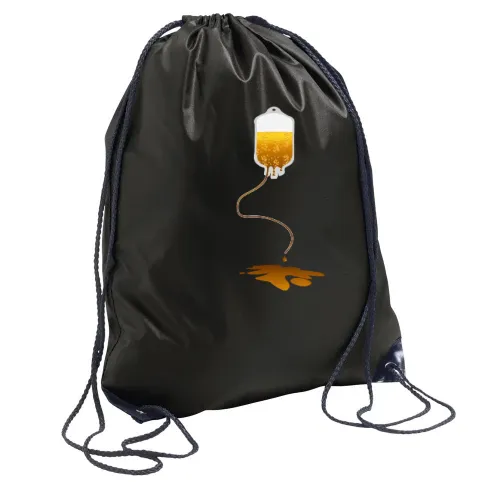 auslaufender Blutbeutel mit Bier Rucksack