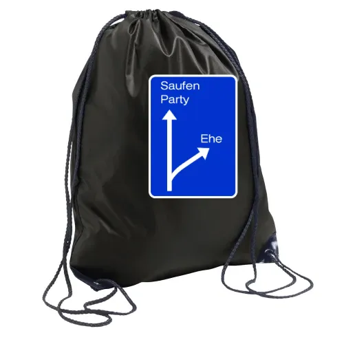 Autobahnschild zur Ehe Rucksack