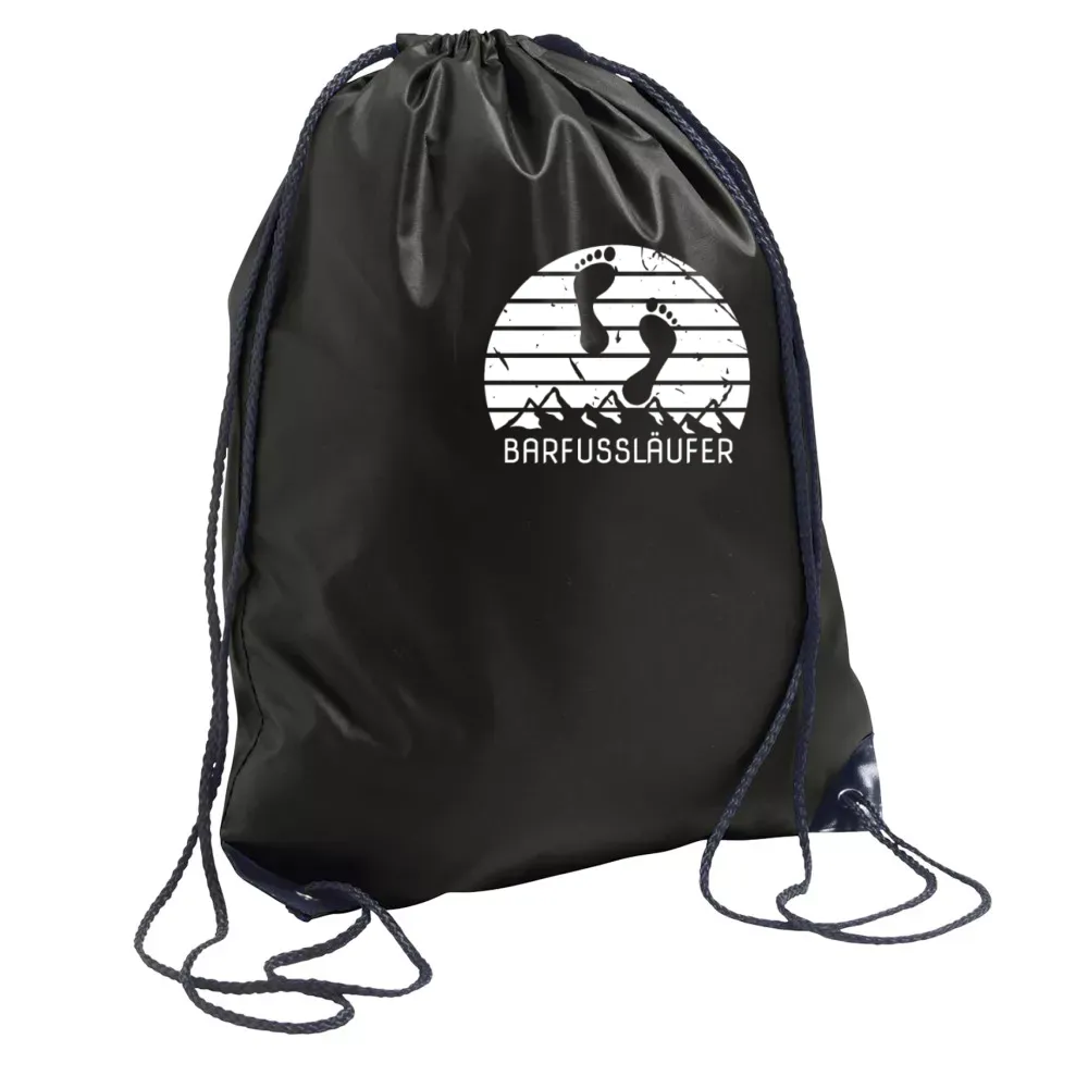  Sonstig. Rucksack mit Aufdruck 'Barfussläufer Barfuss Retro Barfuß Berge Vintage'