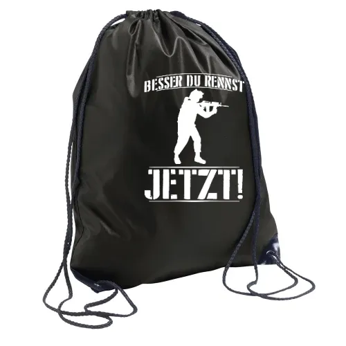 Besser Du Rennst Jetzt! - Soldatin Einsatz Motiv Rucksack Sonstig. Turnbeutel
