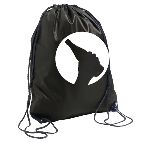 Biermond mit einer Bierflasche in der Hand Sonstig. Rucksack