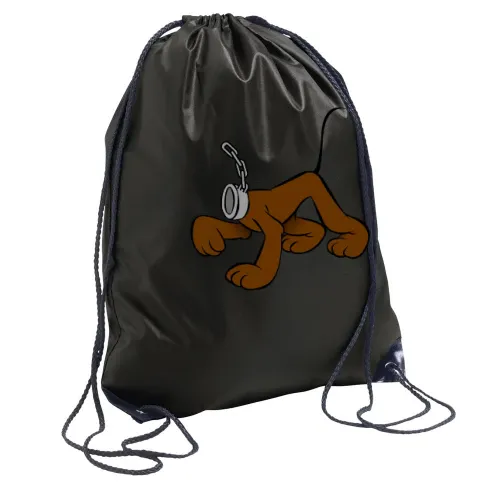 Comic Hund ohne Kopf an der Leine Rucksack