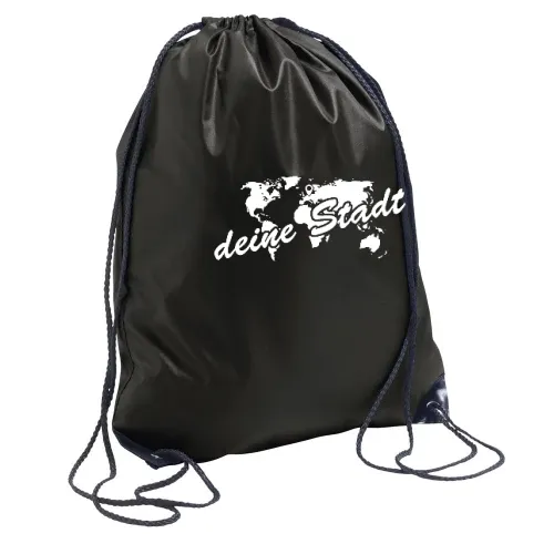 deine Stadt auf Weltkarte Rucksack Sonstig. Turnbeutel