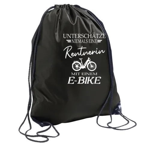 E-bike Fahrrad Oma Radfahrer Rentnerin Ebike Motiv Rucksack Sonstig. Turnbeutel