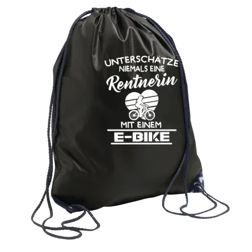 E-bike Fahrrad Oma Rentnerin Ebike Ruhestand Rucksack Sonstig. Turnbeutel