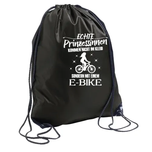 Ebike Radfahrerin E-Bike Radfahrer Prinzessin Rucksack Sonstig. Turnbeutel