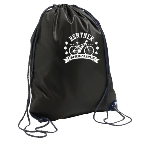Ebike Rentner auf der Ueberholspur Bike Rente Rucksack Sonstig. Turnbeutel