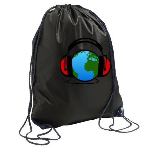 Erde hört Kopfhörer Rucksack Sonstig. Turnbeutel