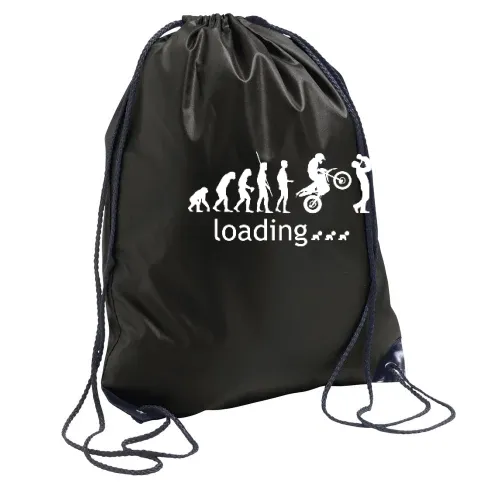 Evolution Enduro mit Vater und Kind loading Rucksack