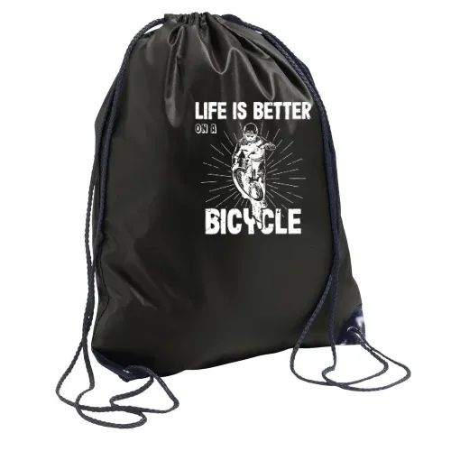 Fahrrad Fahrradfahren MTB Bike Life is Bicycle Rucksack Sonstig. Turnbeutel