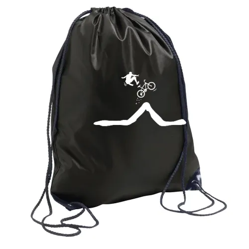 Fahrrad Sprung mit Abstieg des Fahrers Rucksack Sonstig. Turnbeutel