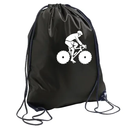 Fahrradfahrer MTB Tischler Biker Sägeblatt Felge Rucksack Sonstig. Turnbeutel
