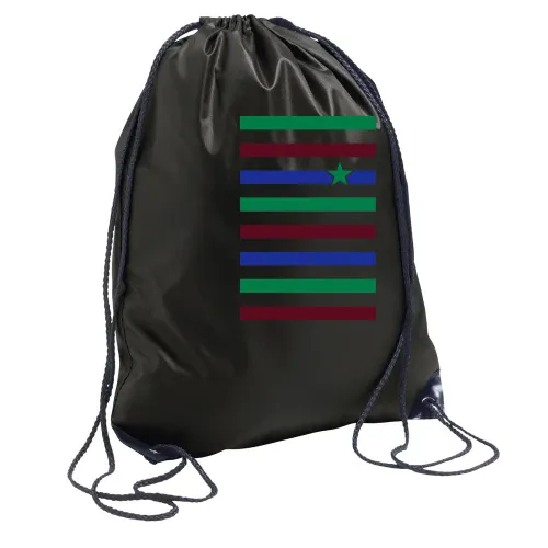 Farbspiel in Streifen und Stern Rucksack