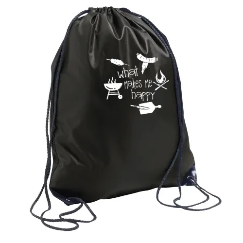 Grillen BBQ Makes Me Happy Grillmeister Griller Rucksack Sonstig. Turnbeutel